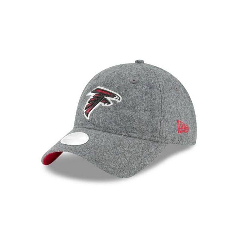 NFL Atlanta Falcons Womens Melton Wool 9Twenty Adjustable (BSQ8640) - Grey New Era Caps